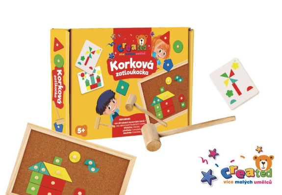 Korková zatloukačka CREATED dřevo s doplňky
