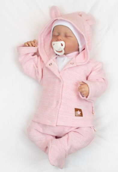 Pletená sada oblečení pro miminko Star 5dílná růžová Baby Nellys