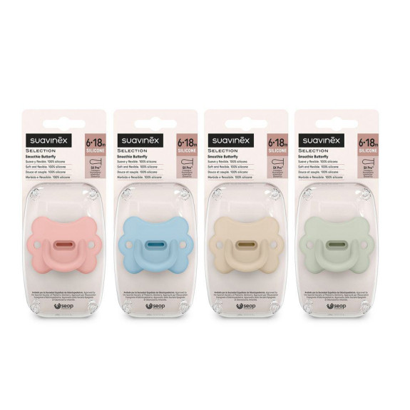 Šidítko fyziologické silikon Butterfly 6-18 m SX PRO Colour Essence Suavinex