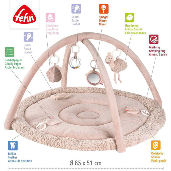 3D aktivity deka Baby Fehn Plameňák, Pink