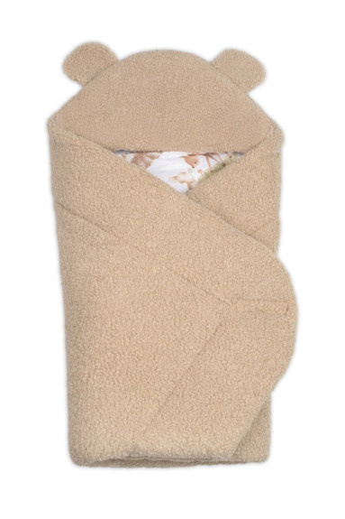 Beránková zavinovačka s kapucí bavlna/beránek Teddy