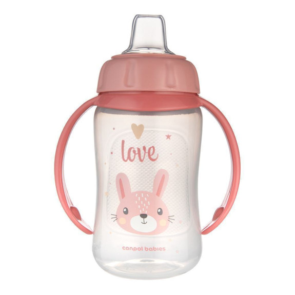 Hrneček tréninkový Cute Animals se silikonovým pítkem 320 ml Canpol babies