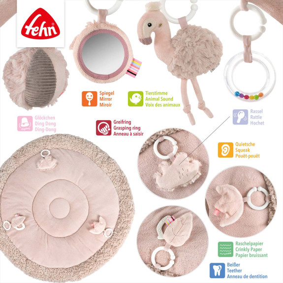 3D aktivity deka Baby Fehn Plameňák, Pink