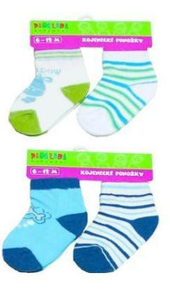Kojenecké ponožky 2 páry Vel. 6 - 12 m Pidilidi