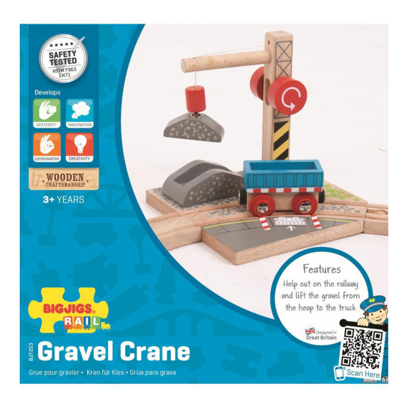 Jeřáb se štěrkem Bigjigs Rail
