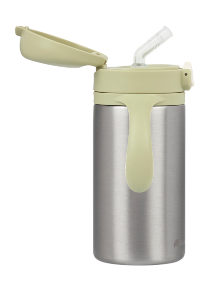 Hrnek termoizolační s brčkem nerez 280 ml Green Beaba
