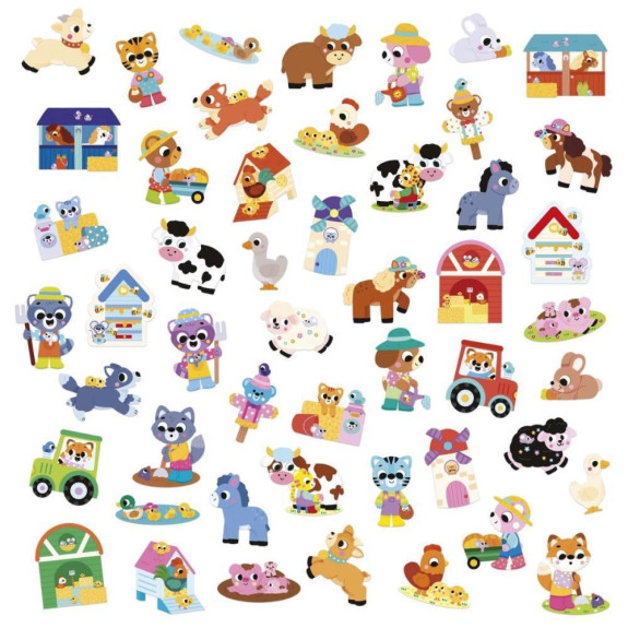 Velké samolepky Farma 50 ks Stickers Janod