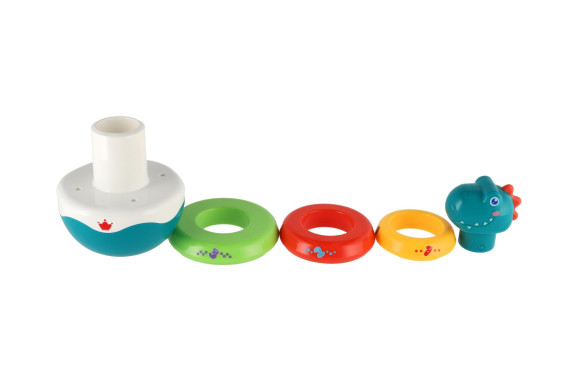 Roly Poly dinosaurus skládanka pyramida s kroužky se zvukem 16 cm
