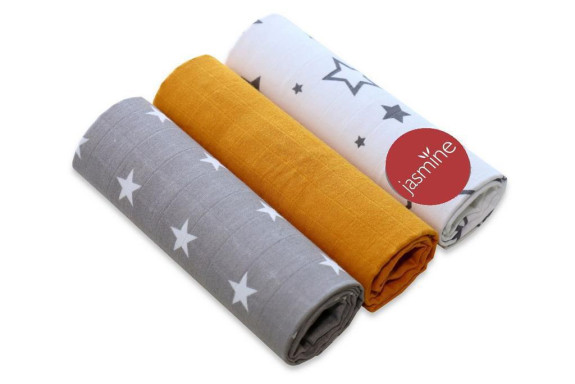Mušelínové pleny sada mix Unisex 60x80 cm 3 ks Jasmine