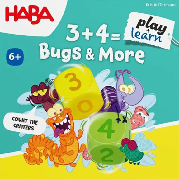 Play&Learn Vzdělávací mini hra 3+4 brouci od 6 let Haba
