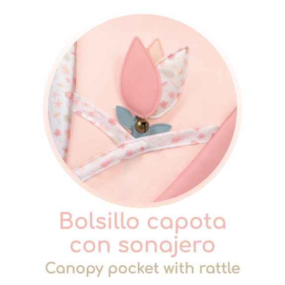 Skládací kočárek pro panenky s taškou a doplňky Tulipe 81 cm DeCuevas