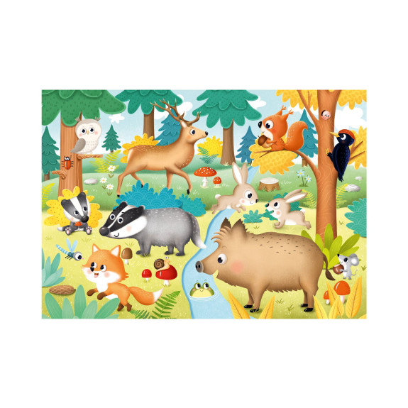První hraní Lesní zvířátka maxi puzzle 15 dílků Dino