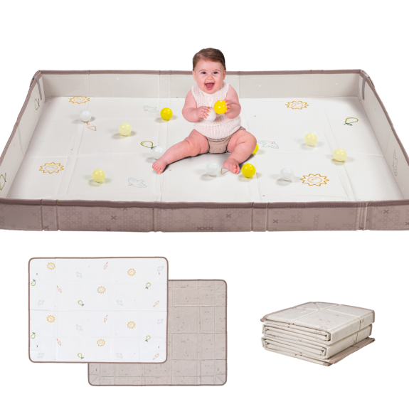 Hrací podložka pěnová s míčky Brown Beige Taf Toys