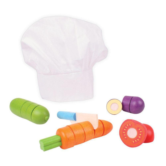 Dřevěná krájecí zelenina s čepicí Bigjigs Toys