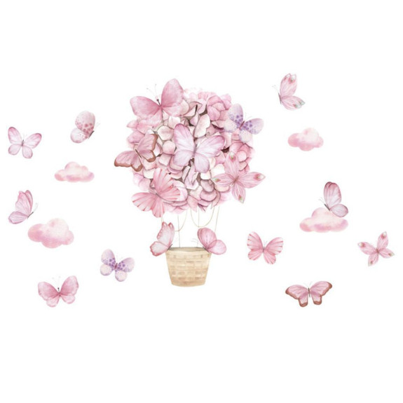 Nástěnné samolepky do dětského pokoje, Pink Butterflies Sipo