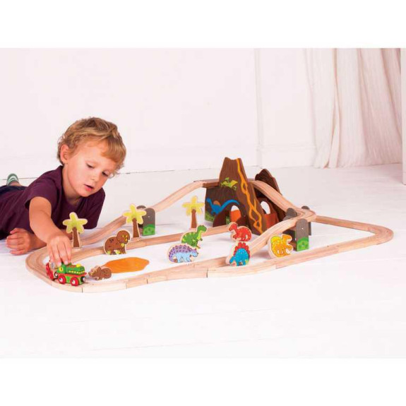 Dřevěná vláčkodráha dinosauři Bigjigs Rail