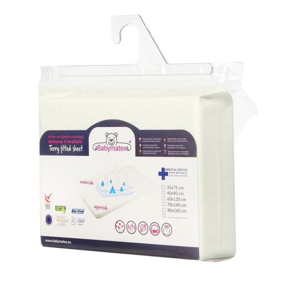 Nepromokavé prostěradlo froté 70 x 140 cm Babymatex