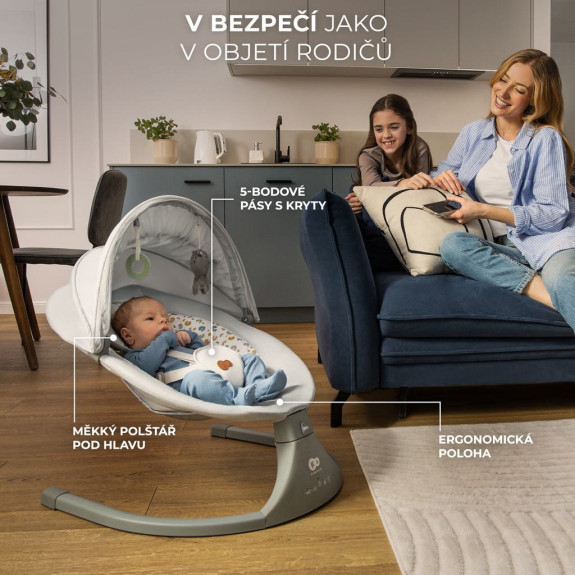 Lehátko houpací s melodií 2 v 1 Lumi, do 9 kg, Premium Kinderkraft