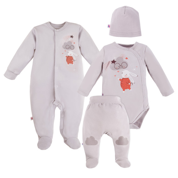 Kojenecký set do porodnice Mellow 4dílný šedý