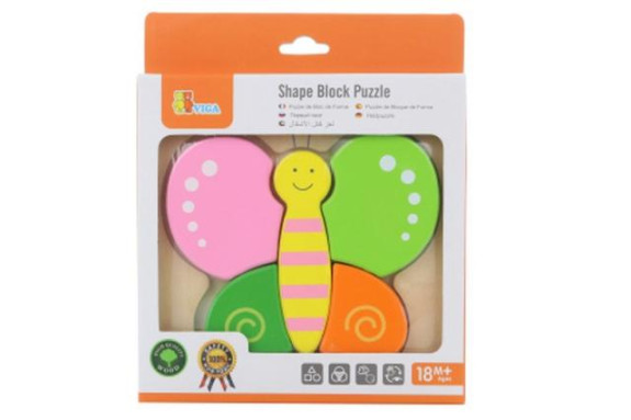 Dřevěné puzzle pro nejmenší - motýl