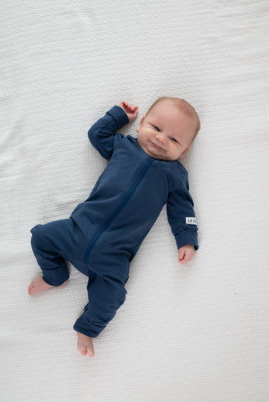 Dětský rostoucí overal Velryba Navy Blue Moniel