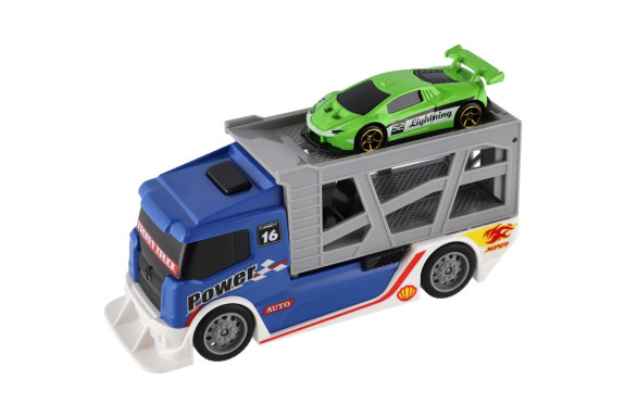 Auto kamion přepravník + plastové auto 15 cm na volný chod