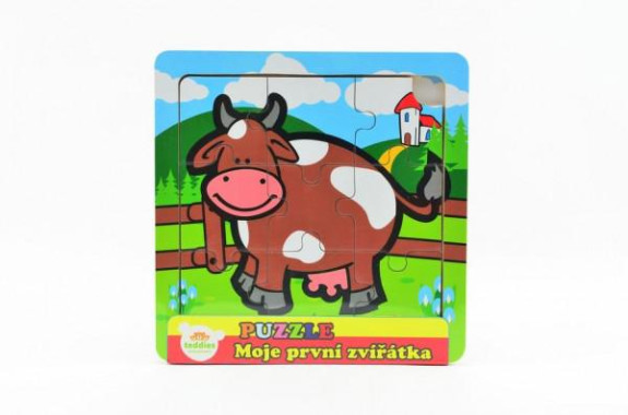 Mini puzzle dřevěné 9 dílků Moje první zvířátka pro nejmenší