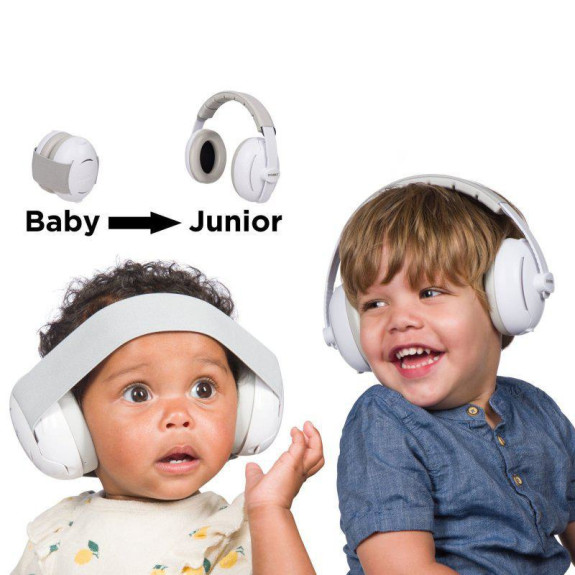 Chrániče sluchu 2v1 Baby & Junior 0-12r White Dooky