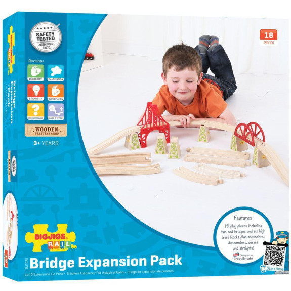 Dřevěné koleje set most 18 dílů Bigjigs Rail
