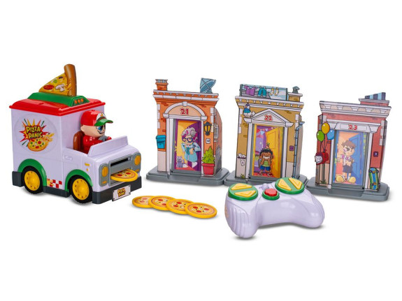 Pizza Panic! R/C dodávka vystřelující pizzu 13cm 2,4GHz plná funkce se zvukem
