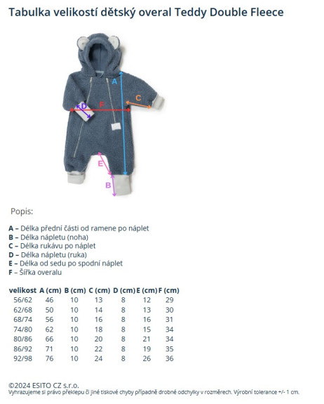 Rostoucí zimní kombinéza Teddy fleece double Brown Esito