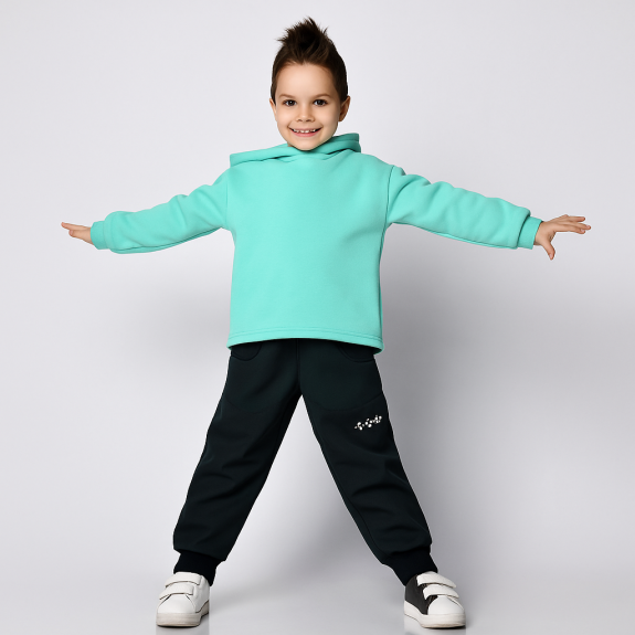 Černé softshell kalhoty s reflexním prvkem a lemem RDX