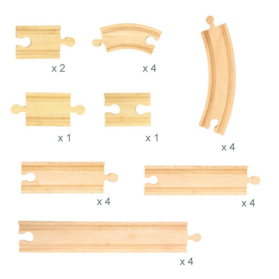 Dřevěné koleje set 24 dílů Bigjigs Rail