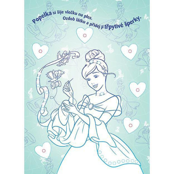 Omalovánky s kamínky Disney Princezny