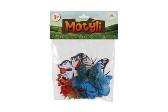 Motýli 12 ks plast 7-8 cm