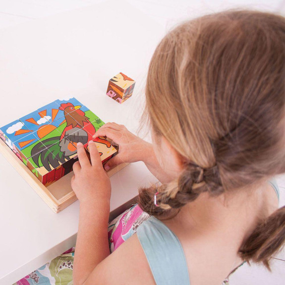 Obrázkové kostky farma Bigjigs Toys