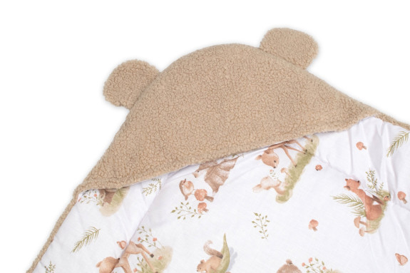 Beránková zavinovačka s kapucí bavlna/beránek Teddy