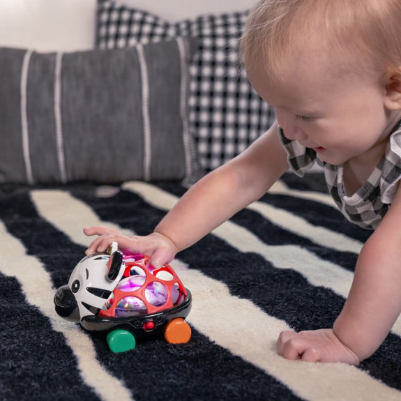 Autíčko a chrastítko 2v1 Curious Car zebra Zen™