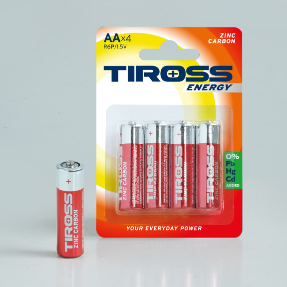 Baterie AA (R6P, 1.5 V) zinko-uhlíkové balení 4 ks