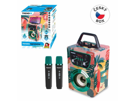 Karaoke reproduktor Tropical Vibes s 2 bezdrátovými mikrofony (Bluetooth)
