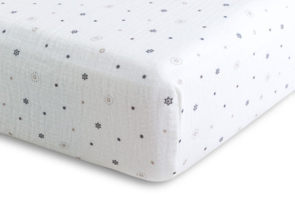 Mušelínové prostěradlo Design s gumou 60 x 120 cm BabyMatex