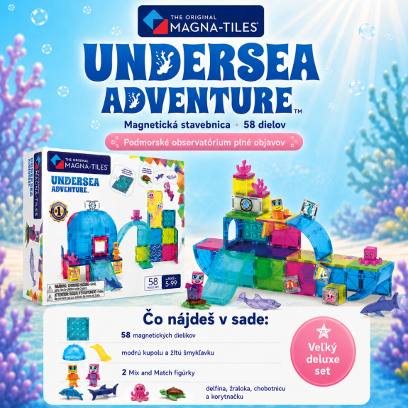 Magnetická stavebnice Undersea Adventure 58 dílků Magna-Tiles