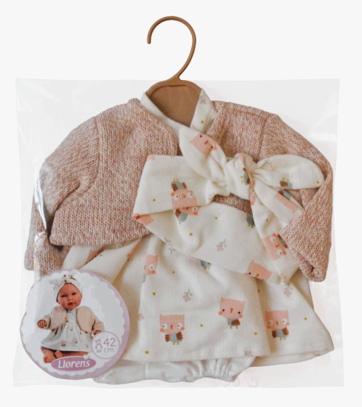 Obleček pro panenku miminko New Born velikosti 40-42 cm s doplňky Llorens