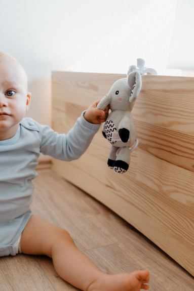Natahovací hrací strojek plyš 30 cm závěs na postýlku/kočárek Babyted