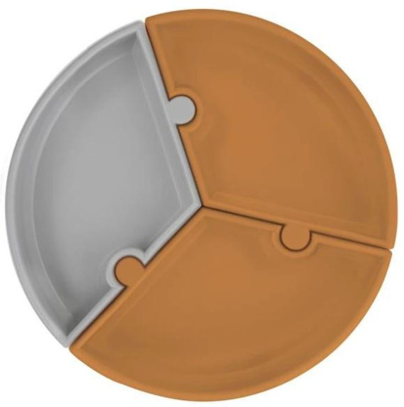 Talíř Puzzle silikonový s přísavkou Minikoioi