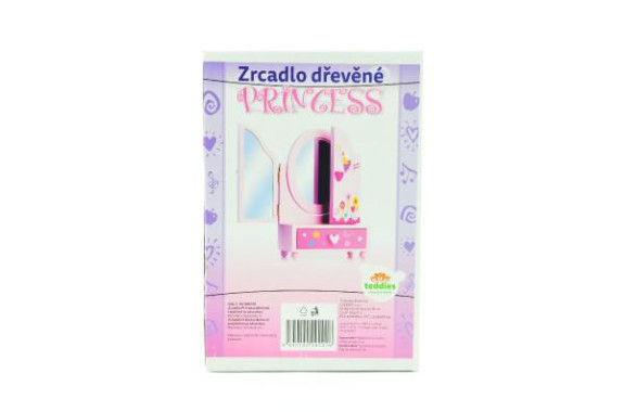 Zrcadlo dřevěné trojdílné s toaletním stolkem
