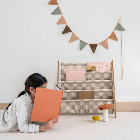 Stojan na knížky Recycled 3 Sprouts Checkerboard/Beige