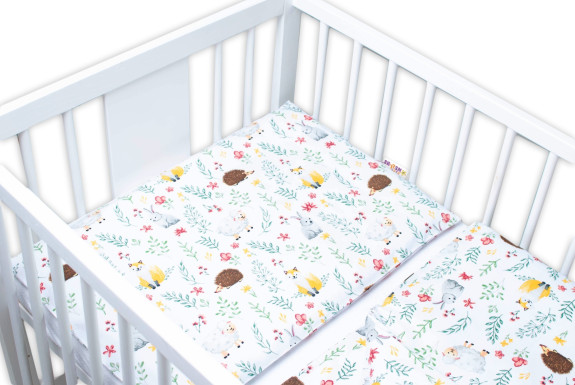 3-dílná sada Mantinel s povlečením Kamarádi louky bílá Baby Nellys