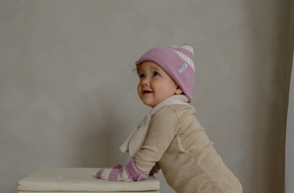 Čepice Stripe Merino Mauve Lodger
