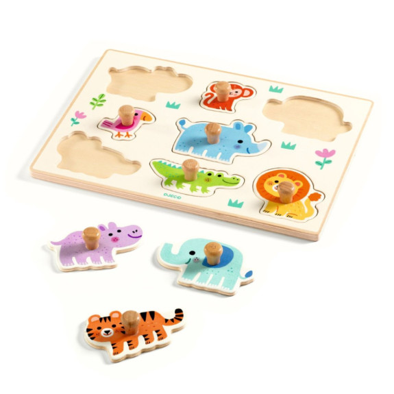 Vkládací puzzle Zvířata z džungle Djeco